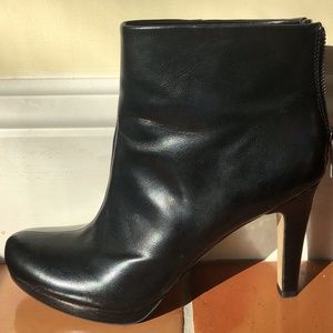 Franco Sarto Booties Black Vegan Leather Size 8.5